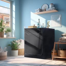 Wasmachine Hoes - 63*68*100 cm - Wasmachine Beschermhoes - Wasmachine Beschermer - Wasdroger Beschermhoes - Wasmachine Overtrek - Waterdicht, Zonwerend en Stofdicht - Stofhoes - voor toilet, badkamer, tuin, balkon - zwart — thumbnail 4