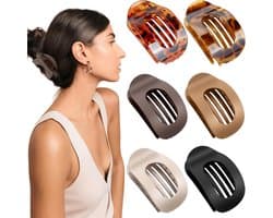 Haarklemmen set - Grote haarspelden - Dagelijks gebruik - Antislip eendensnavel - 6 stuks - Trendy kleuren
