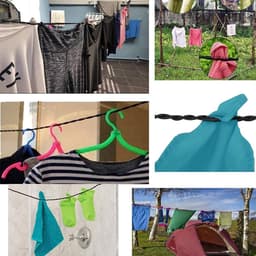Reiswaslijn - Draagbare Kledinglijn - Kleding Drogen - Zuignap & Haak - 1.5 Meter - Blauw — thumbnail 2