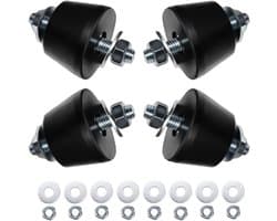 Rubberen buffer M8 (40 x 26 mm), 4 stuks - trillingsdemper voor airconditioning, warmtepompen en compressoren - anti-trillingsvoeten van rubbermetaal voor geluids- en trillingsvermindering