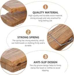 Houten Klemmen - Grote Knijpers - Handwerk Decoratie - Stevig Houtontwerp - 12 cm Lengte - Houtkleur — thumbnail 3