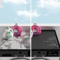 Afdekking voor Wasmachine - Apparaatmat Beschermmat - Apparaten Beschermen - Hittebestendig en Antislip - 60 x 60 cm - Zwart — thumbnail 3