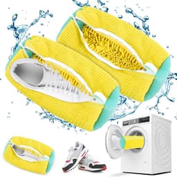 Schoenwaszak met rits voor 360 graden reiniging, geschikt voor alle soorten schoenen, microfiber materiaal en wasmachinebestendig — thumbnail 3