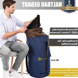 Grote Waszak voor Vuile Kleding 115 Liter, Waterdichte en Vouwbare Opbergzak met 2 Schouderbanden, Ideaal voor Reizen en Thuisgebruik — thumbnail 5