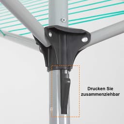 Wasrek-Droogmolen-Metalen Buitentuinscherm Drogeregel-Lichtgewicht, Inclusief Tas-Zilver+Groen. — thumbnail 3