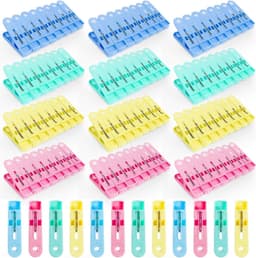 Kleurige Wasknijpers Set van 100 Stuks, Duurzame Plastic Klemmen voor Waslijn en Droogrek, Windbestendig en Handzaam Ontwerp — thumbnail 1