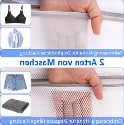 Wasnetten voor Wasmachine - 4 Stuks, Grote 50 x 60 cm, Waszak met Rits voor Kleding, Shirts, Broeken en Handdoeken, Ideaal voor Delicate Was — thumbnail 5