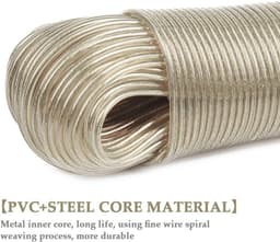 Dailygoody - Waslijn - PVC waslijn - UV-bestendig en weerbestendig - Transparant - 50 meter lange waslijn - Perfect voor huishouden en camping - Ideaa... — thumbnail 2