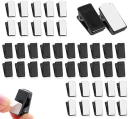 Kleine Klemmen - Veerclips Zelfklevend - Decoraties Bevestigen - Dubbelzijdig Plakvlak - 40 Stuks - Zwart — thumbnail 1