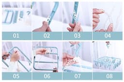 Dailygoods- Washanger Winddicht - Opvouwbaar Droogrek - 32 Clips met Antisliptanden - Lichtgewicht Hanger - Geschikt voor Camping - Ruimtebesparend Ontwerp - Waslijn — thumbnail 2