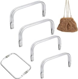 Haakzaksluiting 4 stuks - Frame voor tassen - Handgemaakte tassen maken - Robuust kunststof materiaal - 16/20 cm - Zwart — thumbnail 1