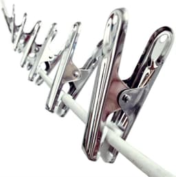Roestvrijstalen Wasknijpers - Duurzame Kledingknijpers - Kleding Drogen - Zachte Grip Kunststof Pads - 6 cm - Zilver — thumbnail 4