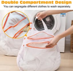 Dailygoods- Waszak - Set van 3 - Polyester - Antislip - Waszakken voor wasgoed - Bescherming voor kleding - Afmetingen: 30x30/40x40/50x50 cm - Wasnet — thumbnail 3
