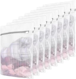 Set van 8 wasbare mesh waszakken voor delicate was - reizen - lingerie - sokken - beha's - broeken - schoenen - maskers - ondergoed (40 x 30 cm) — thumbnail 1