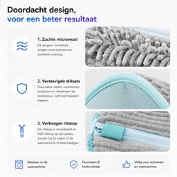 BOTC Schoenwaszak - Waszak voor schoenen - 2 stuks - Herbruikbaar - Wasmachine&Droger - voor Sneakers en Tennisschoenen - Grijs/Blauw — thumbnail 4