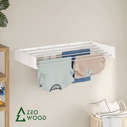 Zeo Wood® - Wanddroogrek Inklapbaar 100 cm - 6 m Drooglengte Wit — thumbnail 2