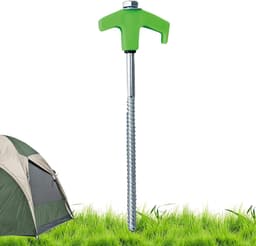 Grondanker Schroefharingen - Tentharingen Robuust - Tent Opbouwen - Licht in Donker - 20 cm - Groen — thumbnail 5