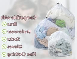 3-delige Wasnet Set voor Wasmachine, Herbruikbare Grofmazige Wasnetten met Koordstopper, 30 x 40, 40 x 50, 50 x 60 cm, Ideaal voor Kleding en Delicate Stoffen — thumbnail 3