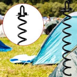 Set van 5 Spiralen Grondankers voor Trampolines, Tentankers, Tuinbevestigingen en Zandschroeven, Robuust en Duurzaam, Zwart — thumbnail 4