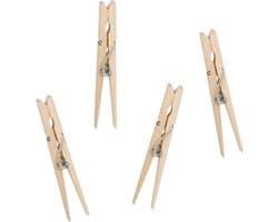 Urban Living XL Size wasknijpers - 24x - bamboe - 9 cm - Extra groot formaat