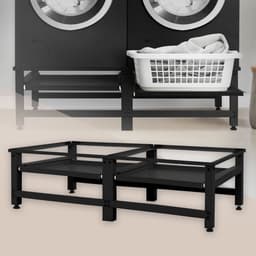 Wasmachine-onderkast, dubbel, 127 x 54,5 x 37 cm, met uittrekbaar legplankje, in het zwart ML-Design — thumbnail 4