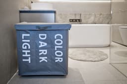 Shine XL Wasmand met 3 Vakken voor Lichte, Donkere en Gekleurde Was - Met Draaggrepen en 4 Wielen - Duurzaam - Inhoud 120 Liter - Grijs — thumbnail 5