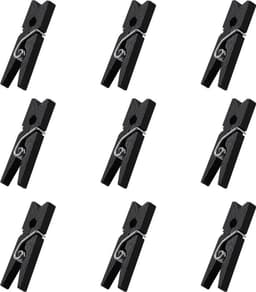 Mini Wasknijpers - 100 stuks - 3cm - Hout - Zwart — thumbnail 2