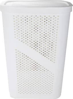 Mind Reader 60 Liter/16 Gallon Lichtgewicht Wasmand - Hamper Wit met Deksel — thumbnail 4
