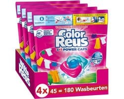 Witte Reus Color Reus Wasmiddelcapsules 3+1 Power Caps Gekleurde Was - 4 x 45 stuks - Voordeelverpakking