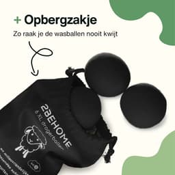 2BEHOME XL Drogerballen Voor Wasdrogers - 6 Stuks - Gemaakt van 100% Nieuw-Zeelandse Schapen Wol - Wasdrogerballen - Droogballen - Droger Ballen - Dryer Balls - Zwart — thumbnail 4