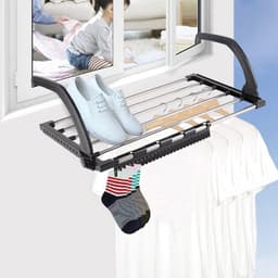 Droogschoenenrek voor balkon en vouwraam - wandluierdroger en radiator-wasdroger - op te hangen wasrek opvouwbaar - indoor handdoekhouder - 40 cm folding wall laundry rack — thumbnail 2