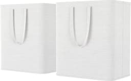 2 stuks wasmand 60 liter waszak, wasbox wasverzamelaar wasverzamelaar wasmand wasmanden laundry manden voor appartement, slaapzaal, caravan, waskeuken, wit — thumbnail 1