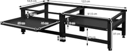 Wasmachine-onderkast, dubbel, 127 x 54,5 x 37 cm, met uittrekbaar legplankje, in het zwart ML-Design — thumbnail 3
