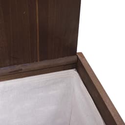 Wasmand MCW-G37, wasverzamelaar wassorteerder wasbox, massief houten shabby-look rieten 61x51x35cm ~ bruin — thumbnail 3