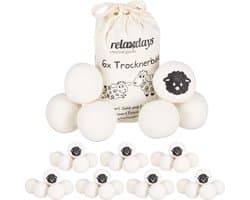 48 x drogerballen XXL - wasdrogerballen schaapwol - dryer balls - wit