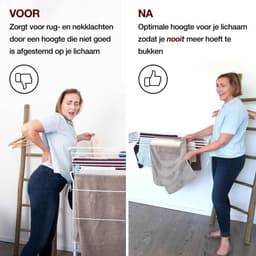 Inklapbaar droogrek -  6m Drooglengte - Aluminium wasrek  - Wit — thumbnail 4