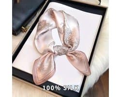 Sjaaltje - Scarf- Accessories - Dames- Bandana's- Halsdoek - Zijde - Moerbei - Roze