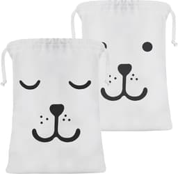 Set van 2 waszakken met trekkoord - 62 x 46 cm - Ideaal voor reizen - Vuile was opbergen - Machinewasbaar - Herbruikbaar — thumbnail 1