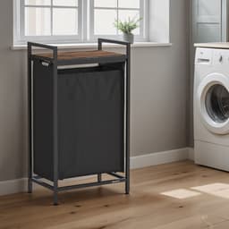 VASAGLE - Wasmand - Wasmand met Plank - Wassen Organizer - Oxford Stof - Metalen Frame — thumbnail 5