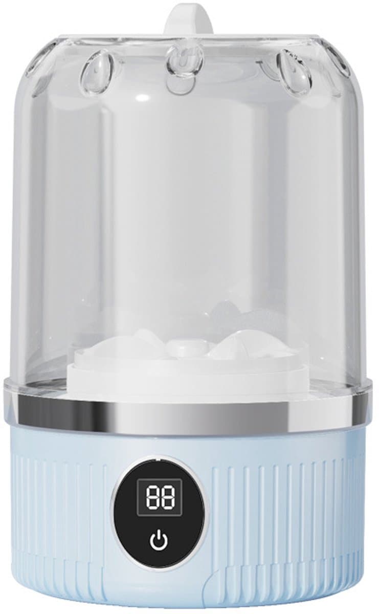 Draagbare mini-wasmachine, 1 liter, met digitale timer voor ondergoed, sokken, babydoekjes, ideaal voor appartementen, hotels, op reis en als Vaderdagcadeau - blauw — afbeelding 1