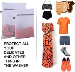 2 stuks Duurzame honingraat mesh waszakken - waszak - Wasmachine waszakken - voor delicate was - voor T-shirts, jas, jurk, broek(30 x 40 cm en 40 x 50 cm) — thumbnail 2