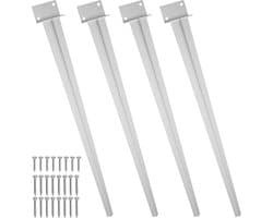 4x Grondhulsset Grondanker Paalhouder 83x60x700 mm – Verzinkt Staal – Zonder Beton – Voor Schutting, Pergola, Carport & Tuinhuis – Zilver — afbeelding 1