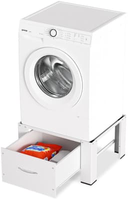 Wasmachine verhoger-150kg Capaciteit Wasmachine Standaard Metalen Basisframe met Lades-Anti-slip Schokabsorberende Hoekbeschermers voor Veilige Plaatsing-Geschikt voor Wasmachines, Drogers en Koelkastbases. — thumbnail 1