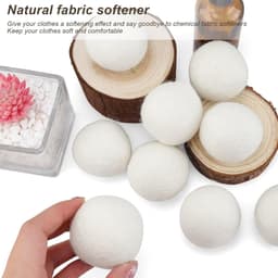Set van 9 natuurlijke droogballen van 100% schapenwol voor wasdroger — thumbnail 4