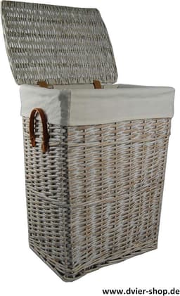 Wasmand Wit Katoenen Hoes 48 x 36 x 62 cm — thumbnail 3