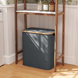 HOMCOM Wasmand - Vliesstof - 54x34x58,5 cm - Grijs — thumbnail 4