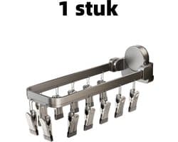 1 artikel - Droogrek - Kledingdroogrek - Zuignap - Balkonclip - Geschikt voor thuisgebruik, opvouwbaar kledingrek voor het drogen van sokken - 32 cm * 11 cm * 8,7 cm - Grijs