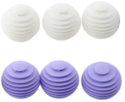 6-delige siliconen wasballen - Pluizen- & dierenharenverwijderaar - Herbruikbare droogballen voor wasmachine (Wit/Paars)-Belle's product — thumbnail 1