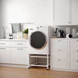 Wasmachine verhoger - Opbouwmeubel XL - Ergonomisch wassen - Inclusief wandbeugels - 63x63x45 cm - Wit — thumbnail 3