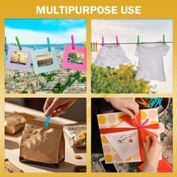 Wasknijpers-wasknijpers kunststof-Verpakking van 60 wasknijpers - Stevige plastic wasknijpers - Voor waslijnen - Wasknijpers met duurzame veren - Roestbestendig - 4 kleuren - 7,5 x 3,8 cm — thumbnail 2